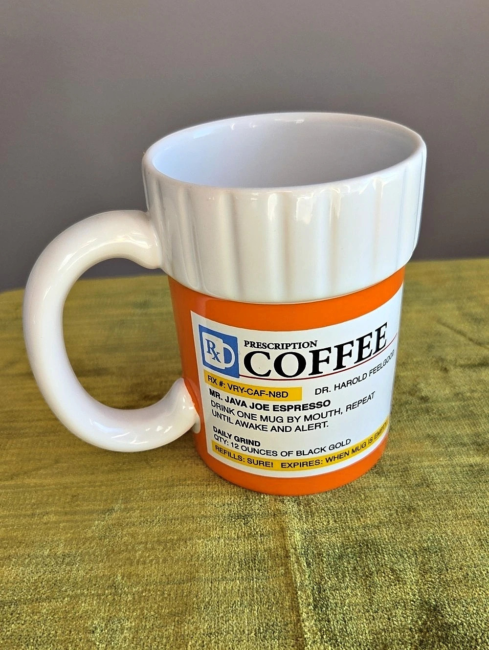BigMouth Inc. Prescription Coffee Mr. Java Joe Espresso. Coffee Mug White &